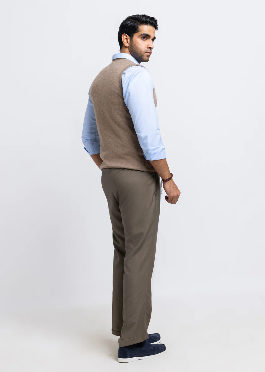Walnut-V-Neck Sando Sweater (656-14) - Image 2