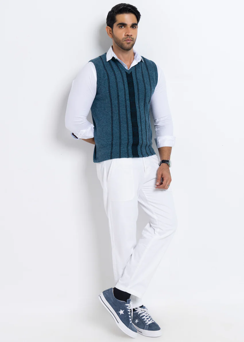 Ferozi-V-Neck Sando Sweater (657-14) - Image 3