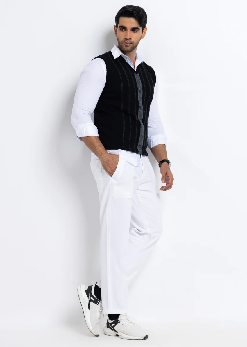 J-Black-V-Neck Sando Sweater (657-14) - Image 3