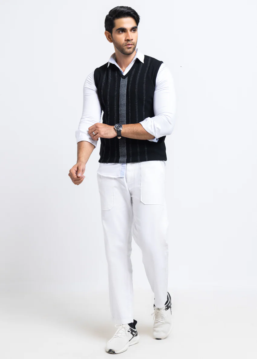 J-Black-V-Neck Sando Sweater (657-14) - Image 4