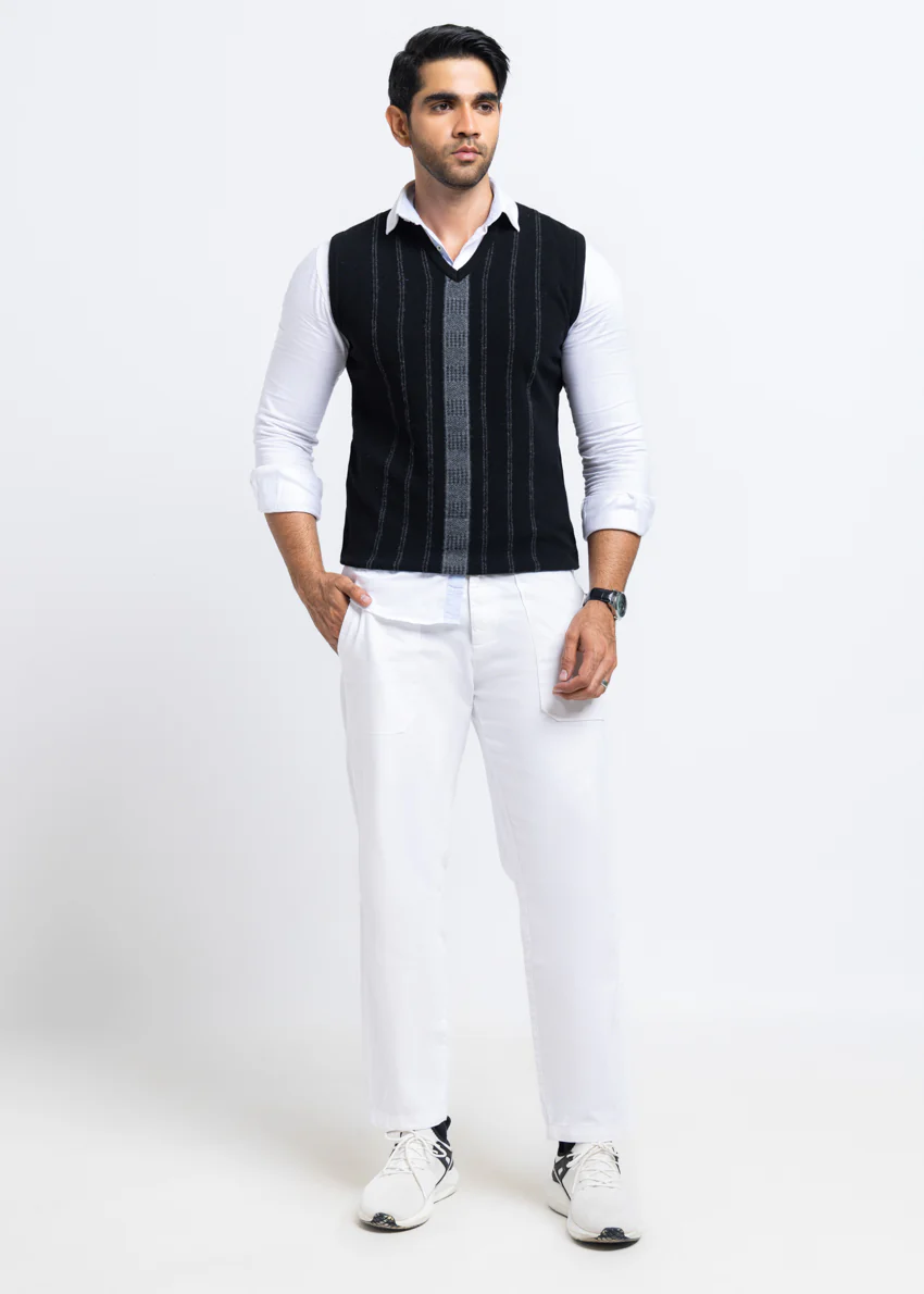 J-Black-V-Neck Sando Sweater (657-14) - Image 5