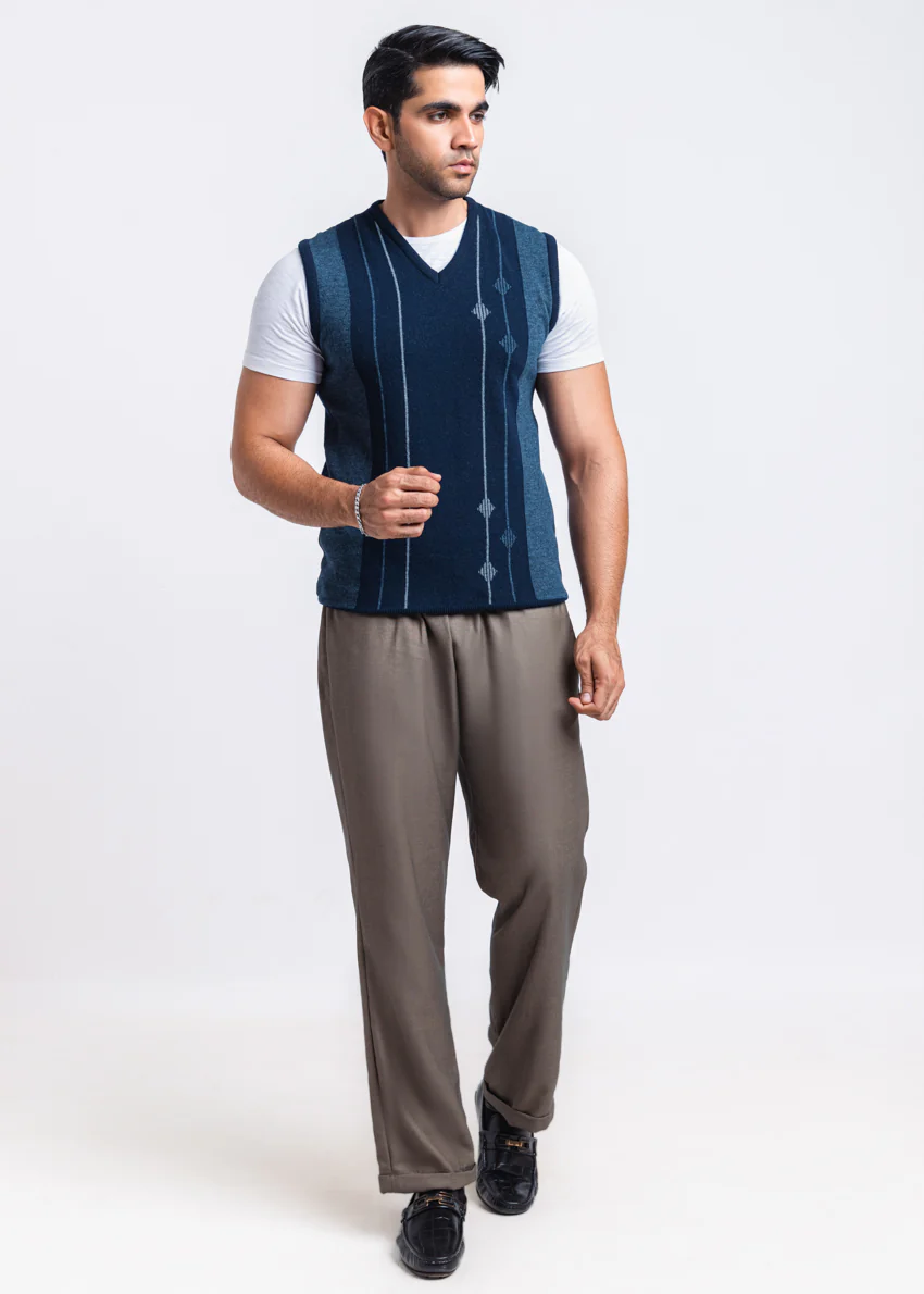Dn-Blue-V-Neck Sando Sweater (658-14) - Image 3