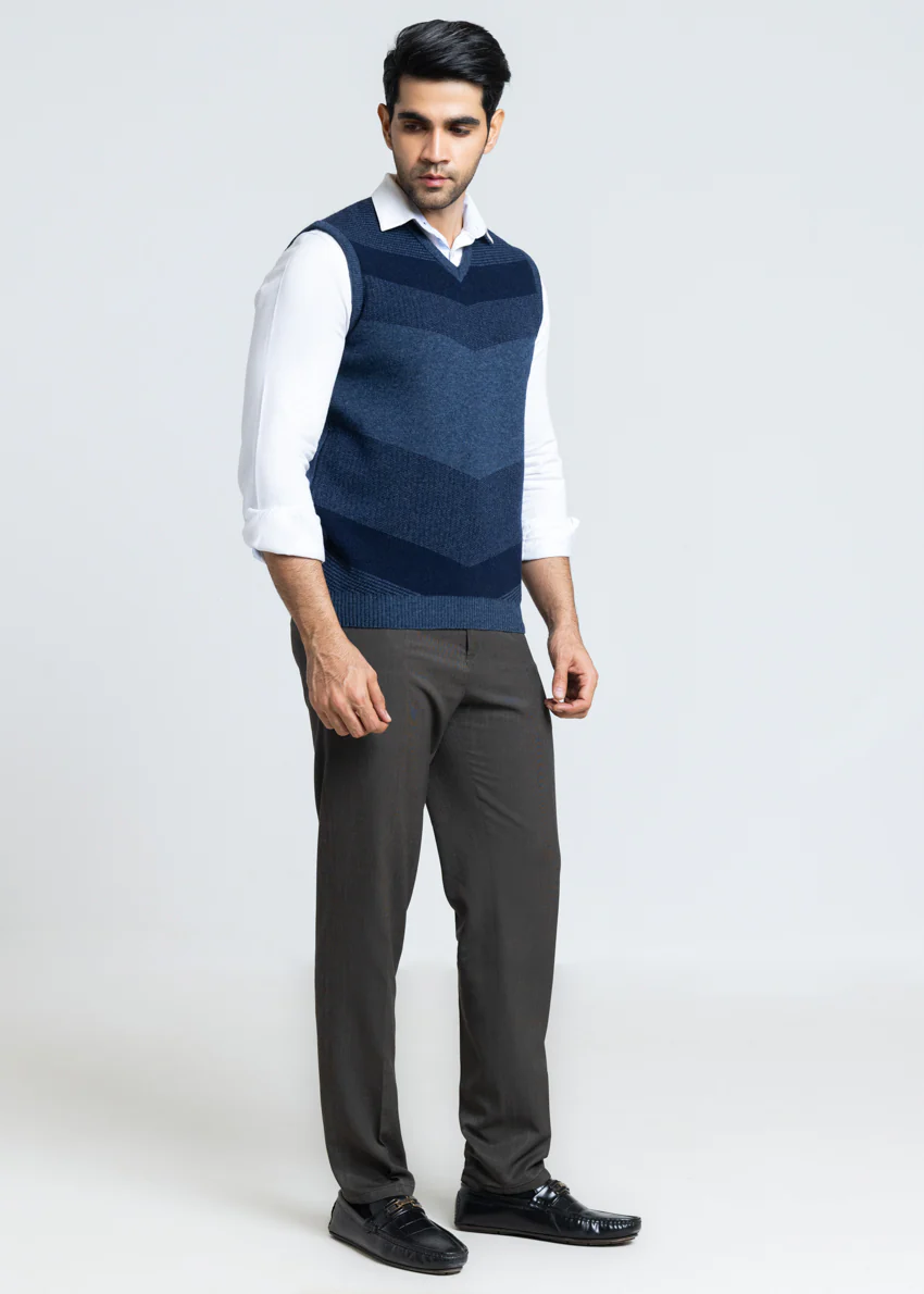 N-D-Blue-V-Neck Sando Sweater (660-14) - Image 3