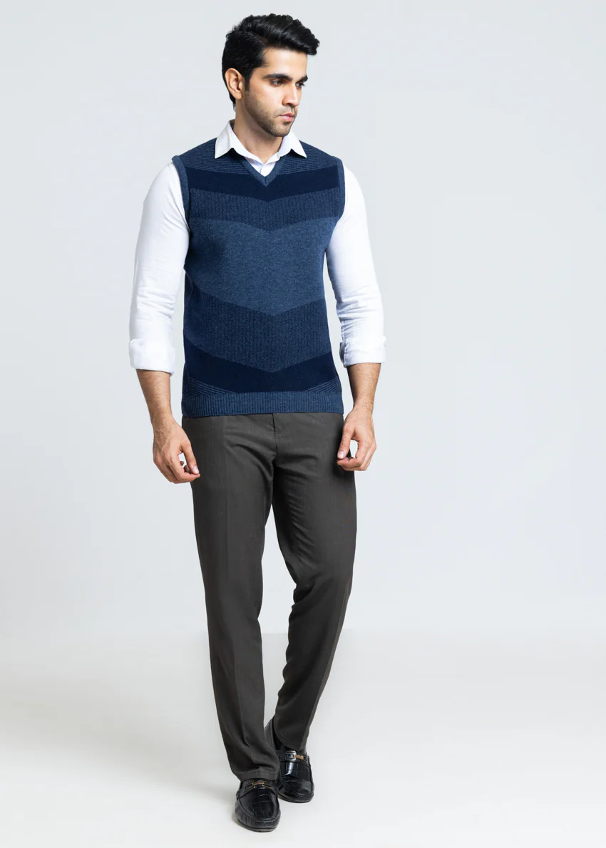 N-D-Blue-V-Neck Sando Sweater (660-14) - Image 4