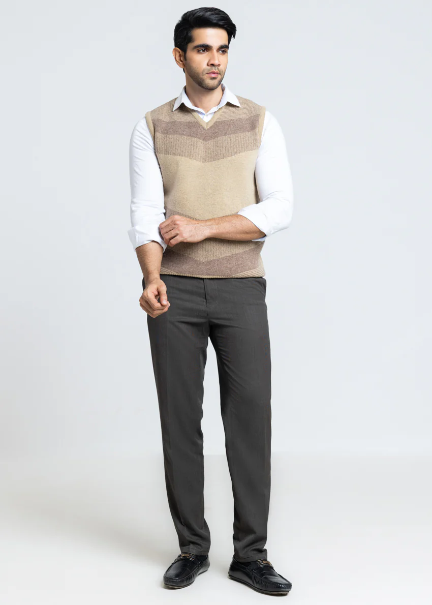 Wheat-V-Neck Sando Sweater (660-14) - Image 3
