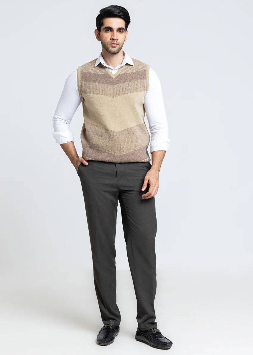 Wheat-V-Neck Sando Sweater (660-14) - Image 5