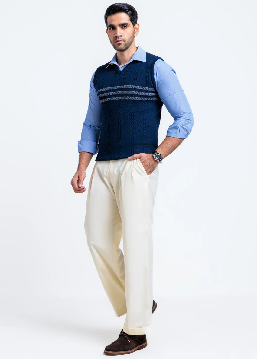 Dn-Blue-V-Neck Sando Sweater (665-14) - Image 4