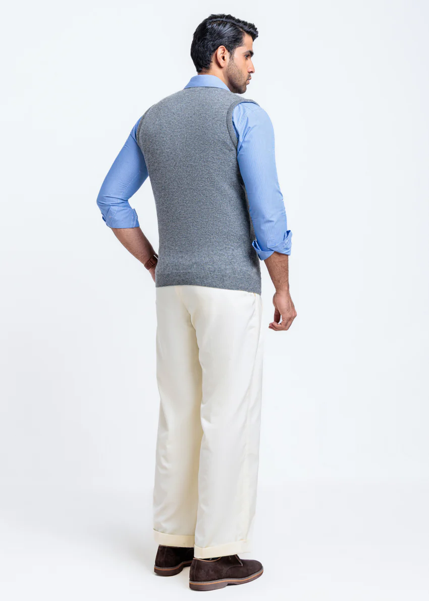 St-Grey-V-Neck Sando Sweater (665-14) - Image 2