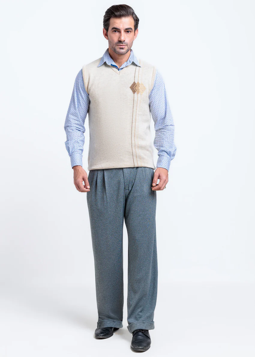 Fog-V-Neck Sando Sweater (666-14) - Image 3
