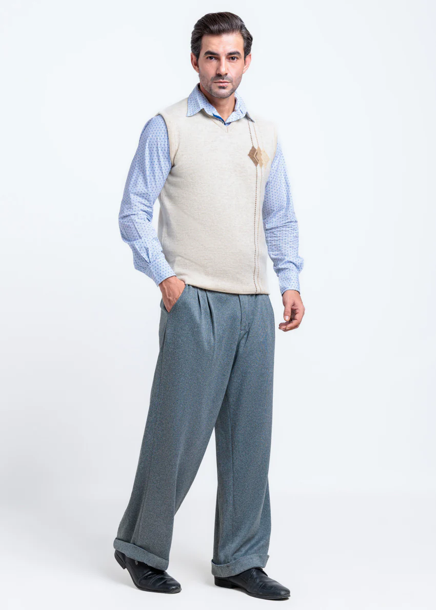 Fog-V-Neck Sando Sweater (666-14) - Image 5
