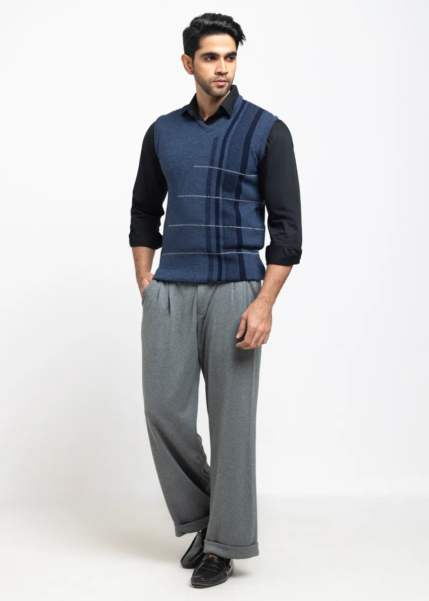 N-D-Blue-V-Neck Sando Sweater (668-14) - Image 4