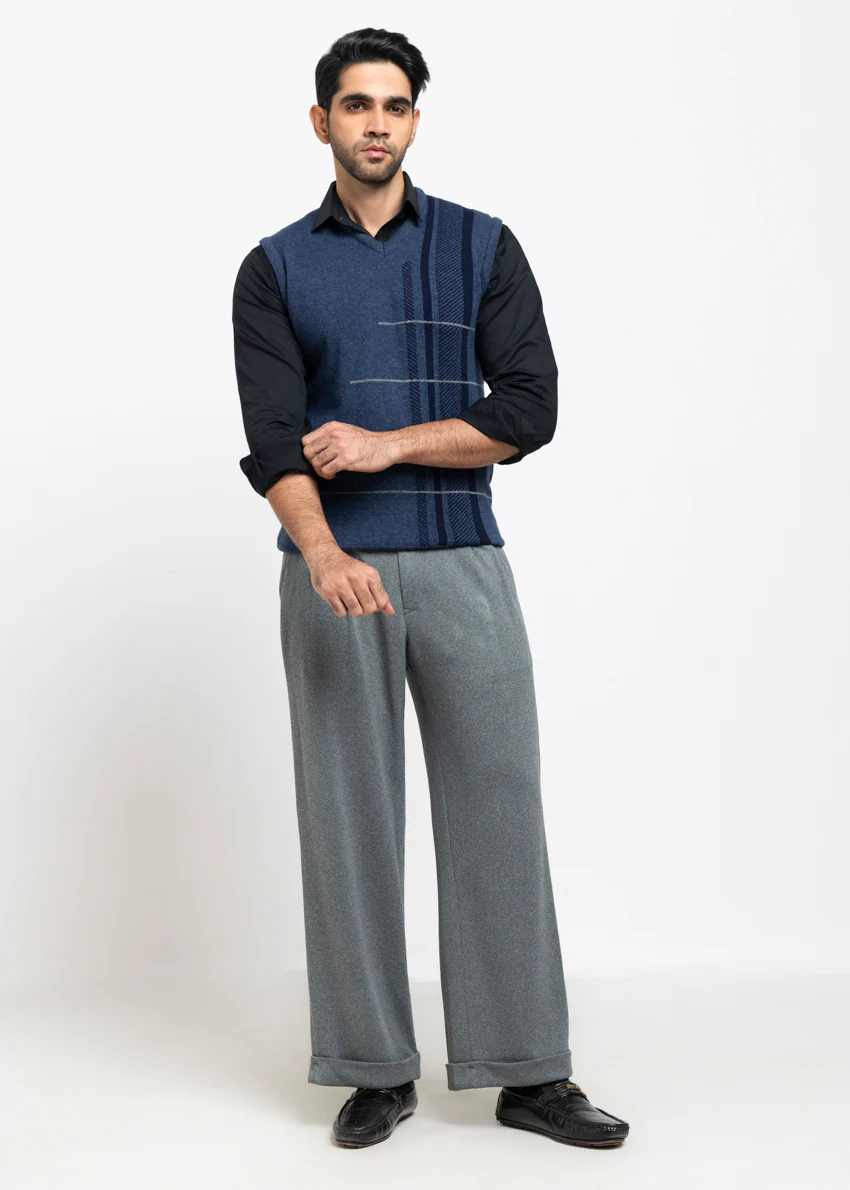 N-D-Blue-V-Neck Sando Sweater (668-14) - Image 5