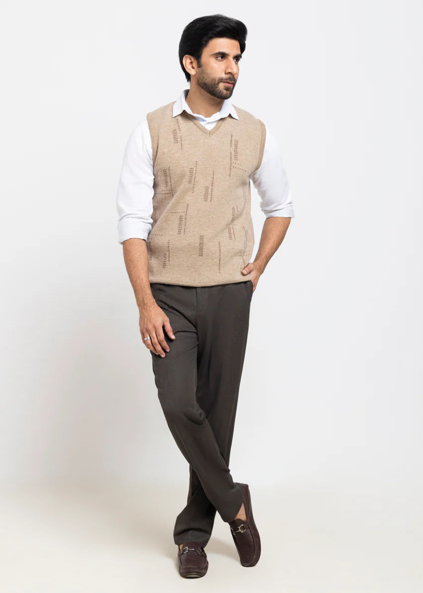 Mushroom-V-Neck Sando Sweater (669-14) - Image 4
