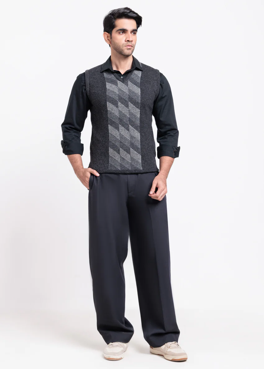 D-Black-V-Neck Sando Sweater (670-14) - Image 4