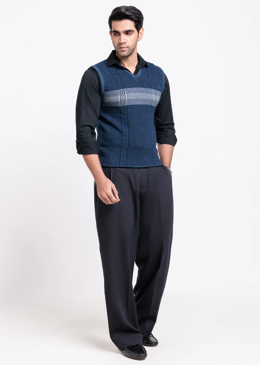 N-D-Blue-V-Neck Sando Sweater (671-14) - Image 3