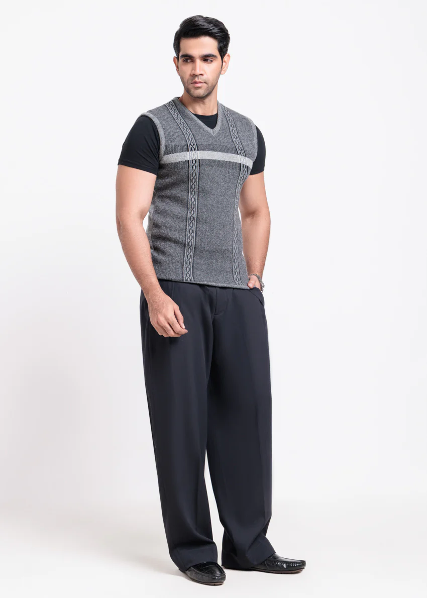 St-Gray-V-Neck Sando Sweater (671-14) - Image 3