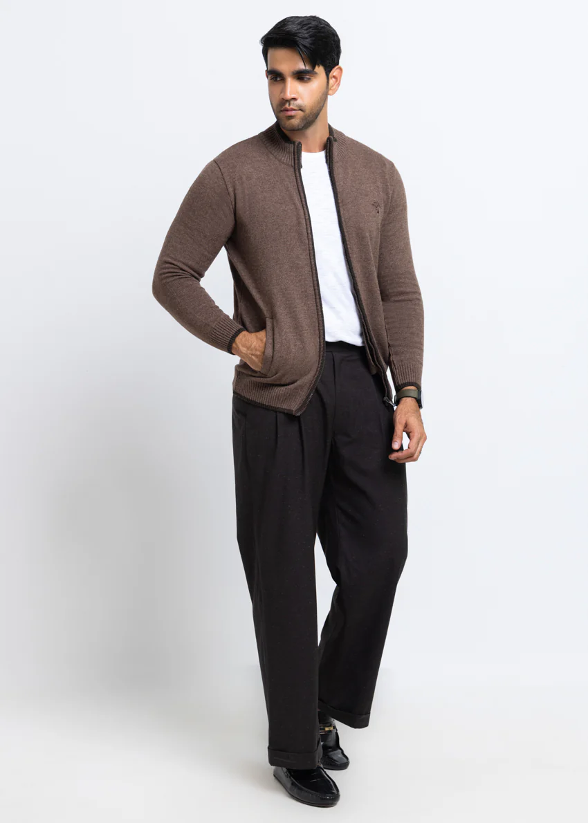 N-Sand-Turtle Neck Zipper Full Sleeves Sweater (751-14) - Image 3