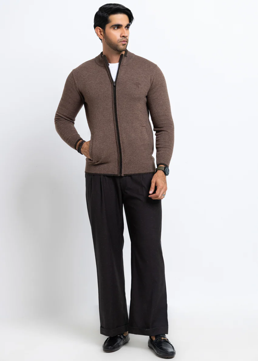 N-Sand-Turtle Neck Zipper Full Sleeves Sweater (751-14) - Image 4