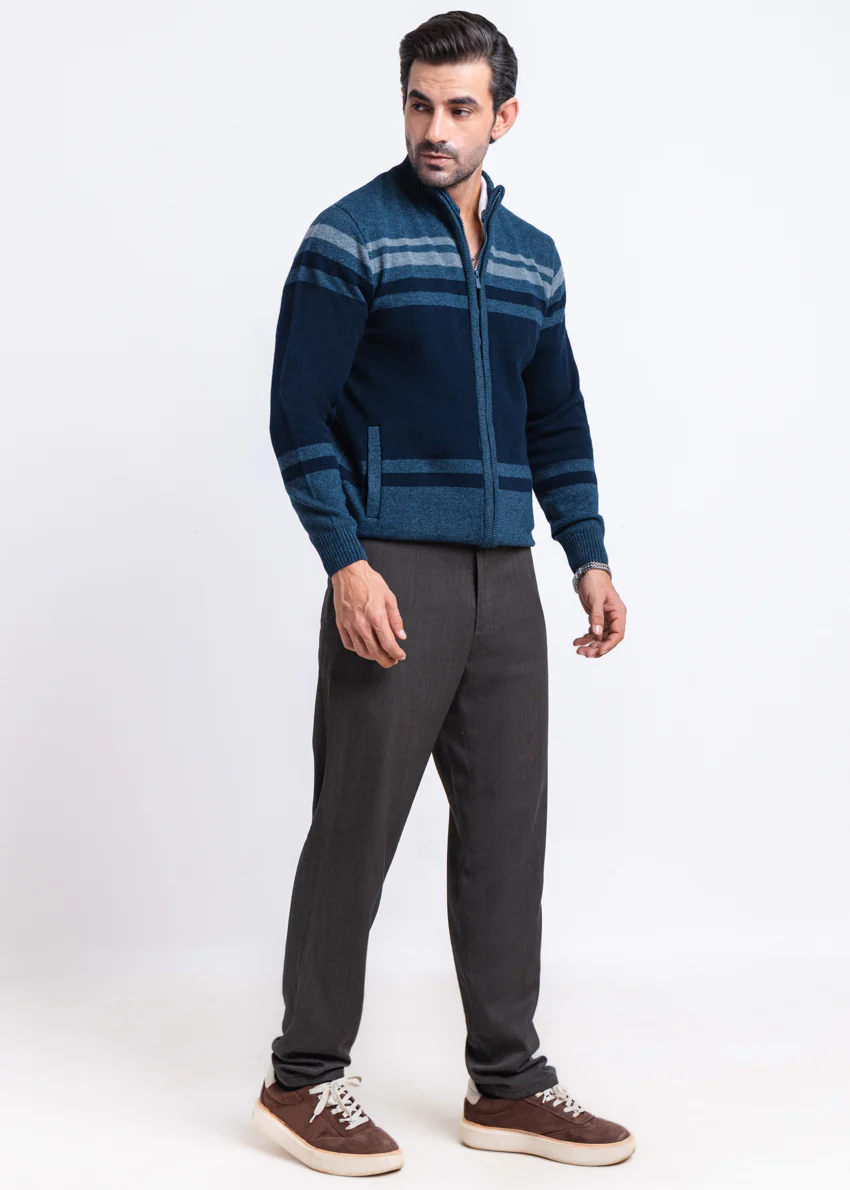 N-D-Blue-Turtle Neck Zipper Full Sleeves Sweater (752-14) - Image 4