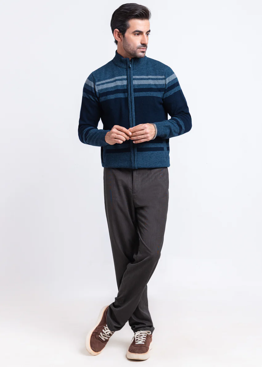 N-D-Blue-Turtle Neck Zipper Full Sleeves Sweater (752-14) - Image 5