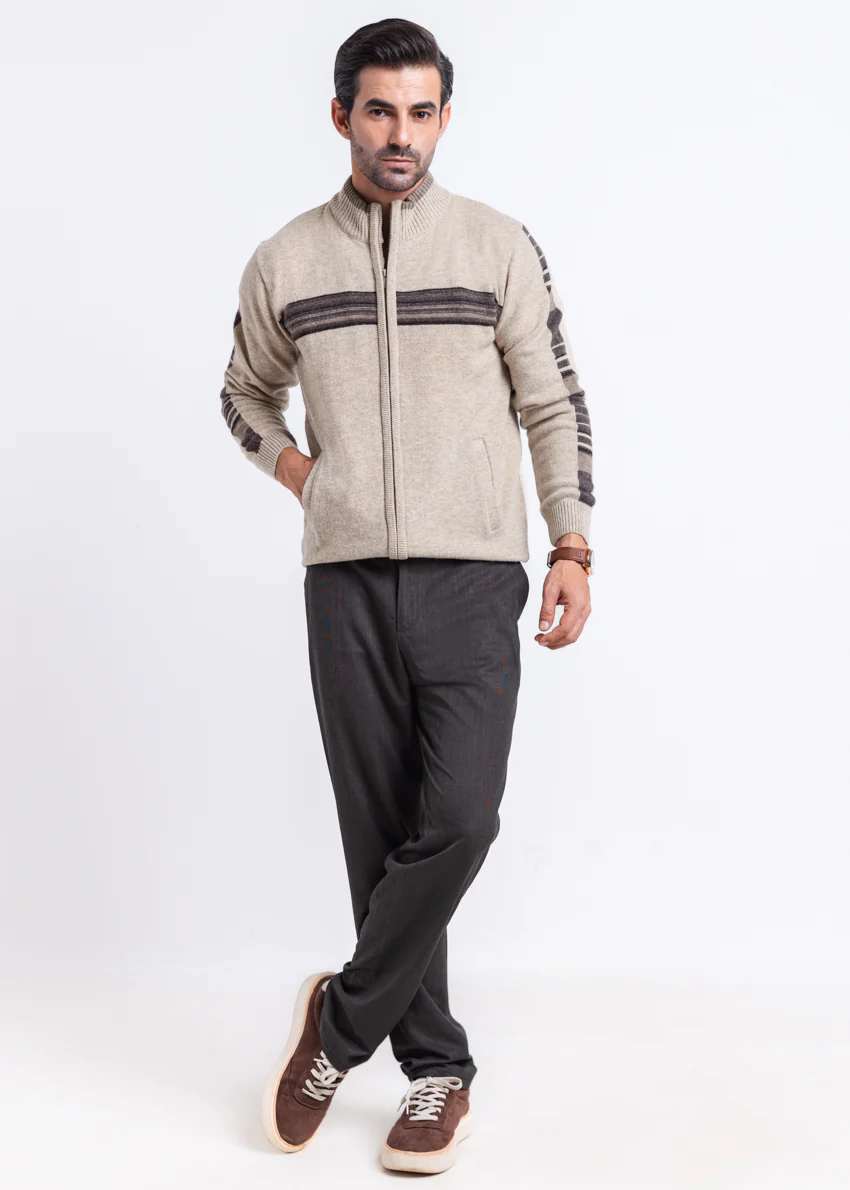N-Stone-Turtle Neck Zipper Full Sleeves Sweater (756-14) - Image 3