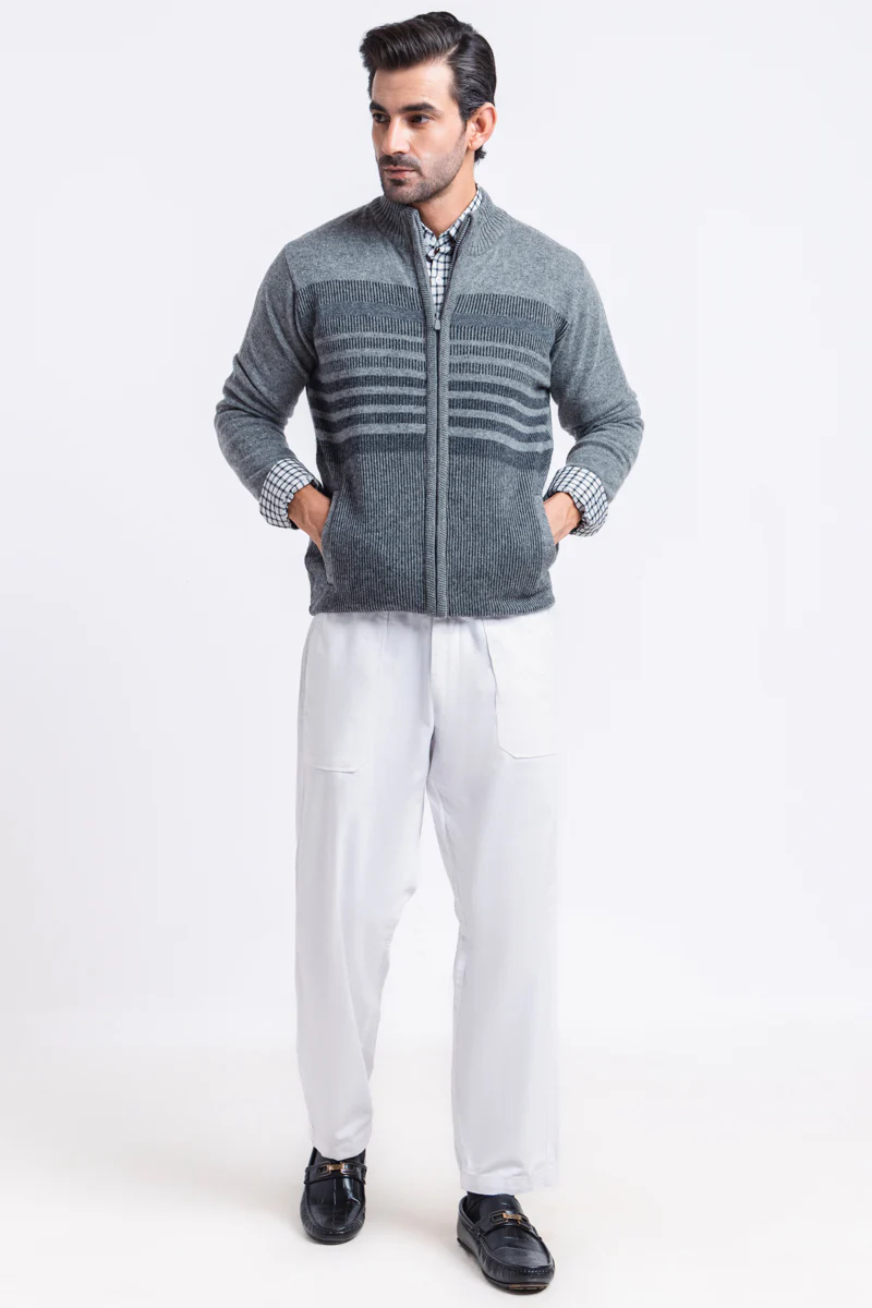 St-Grey-Turtle Neck Zipper Full Sleeves Sweater (757-14) - Image 5