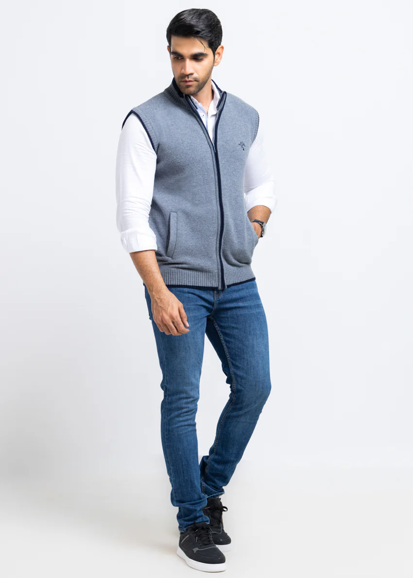 V-Blue-Turtle Neck Zipper Sando Sweater (781-14) - Image 4