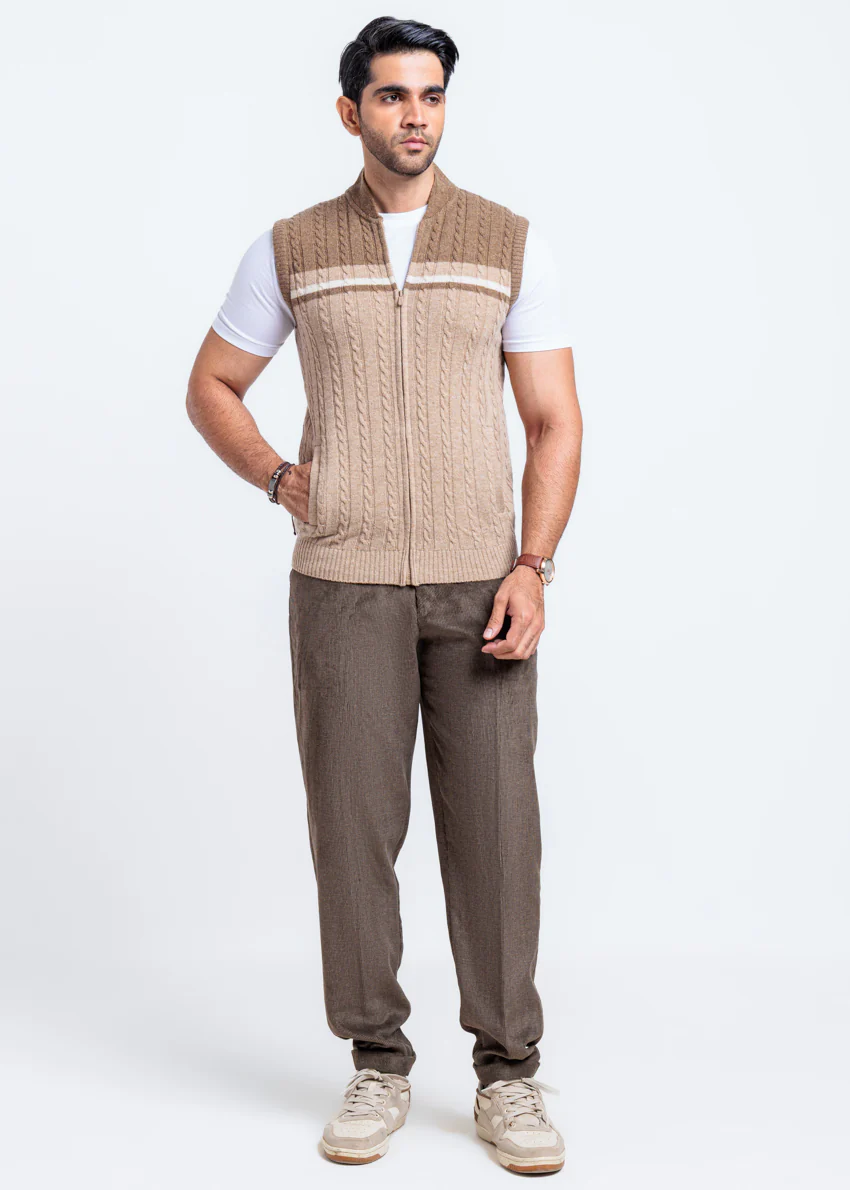 Mashroom-Baseball Collar Zipper Sando Sweater (784-14) - Image 3