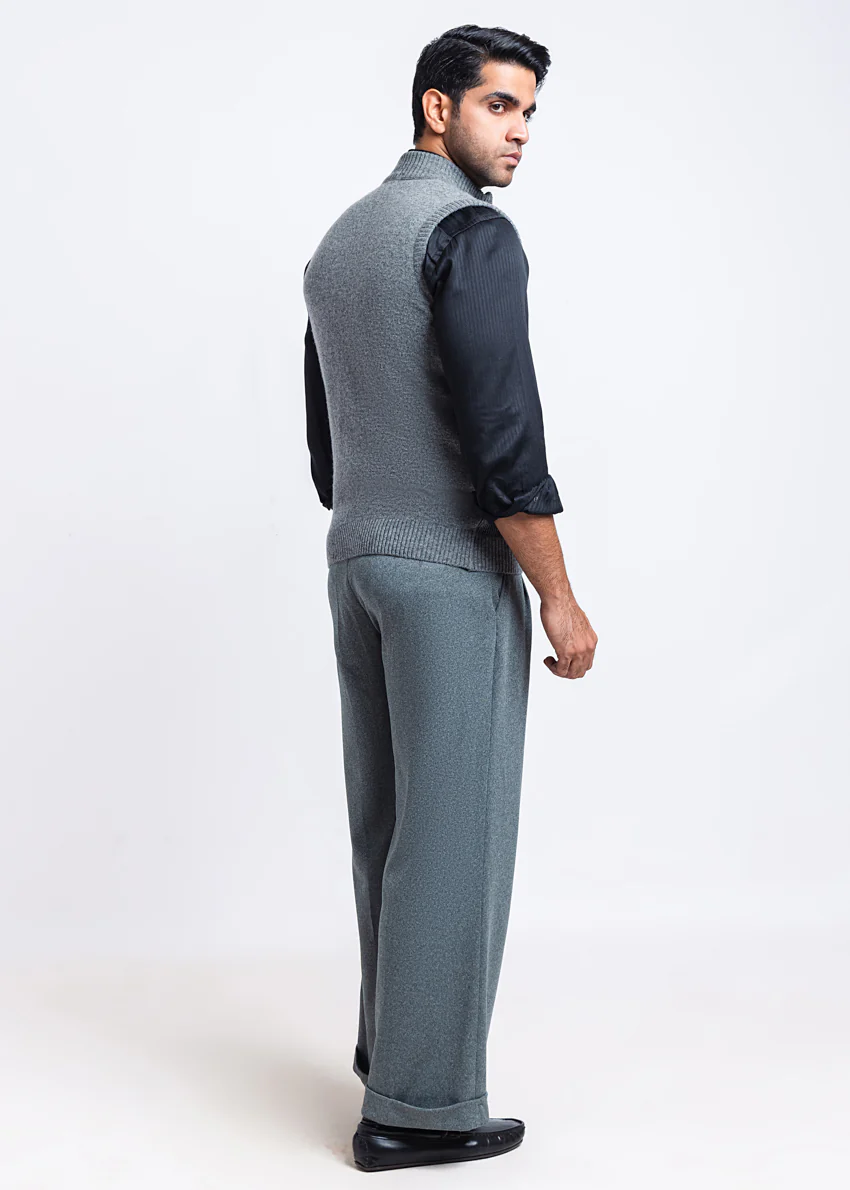 St-Grey-Turtle Neck Zipper Sando Sweater (787-14) - Image 2