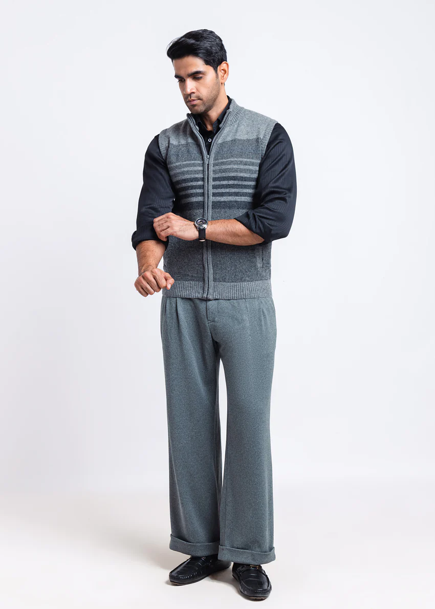 St-Grey-Turtle Neck Zipper Sando Sweater (787-14) - Image 3