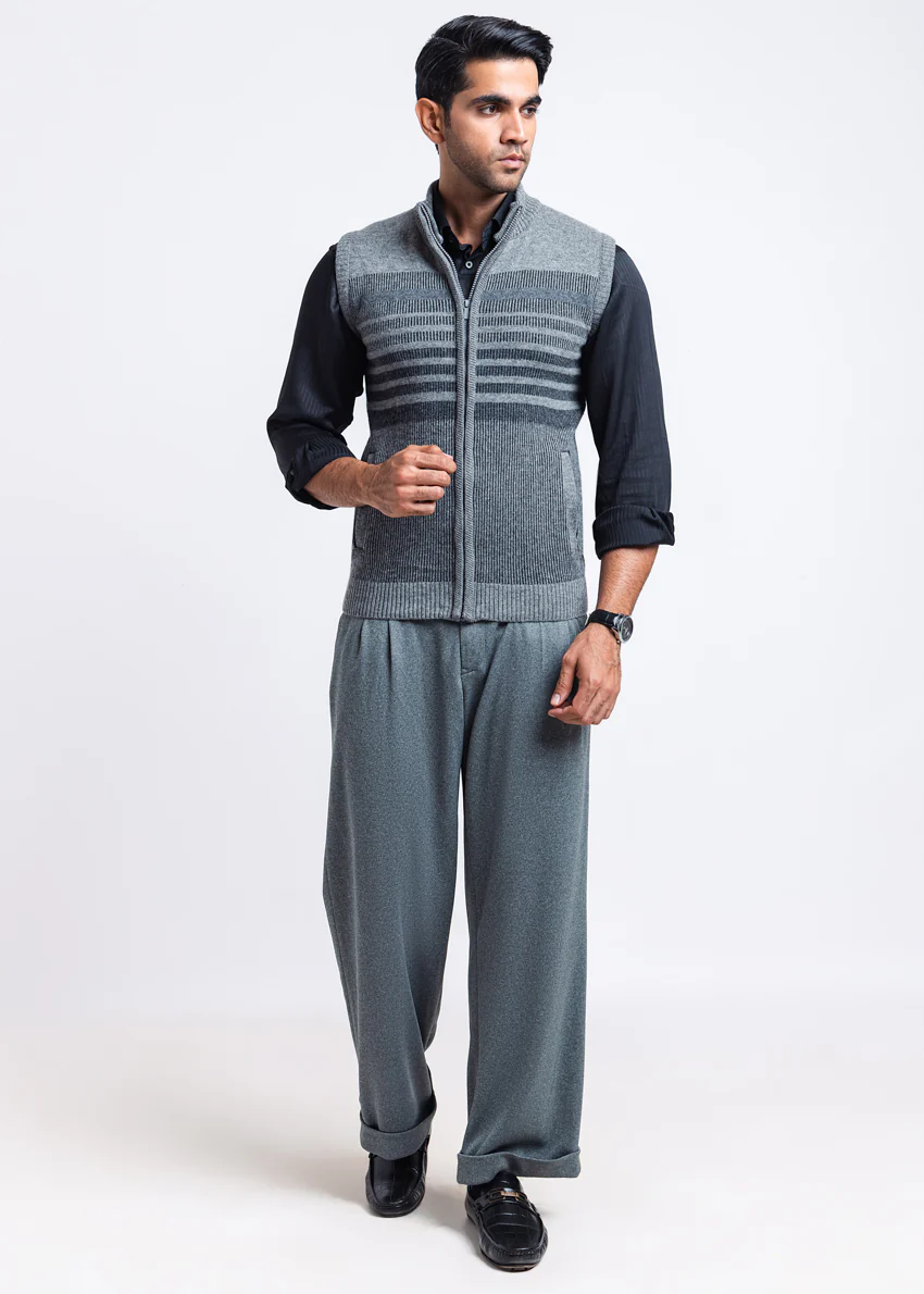 St-Grey-Turtle Neck Zipper Sando Sweater (787-14) - Image 4