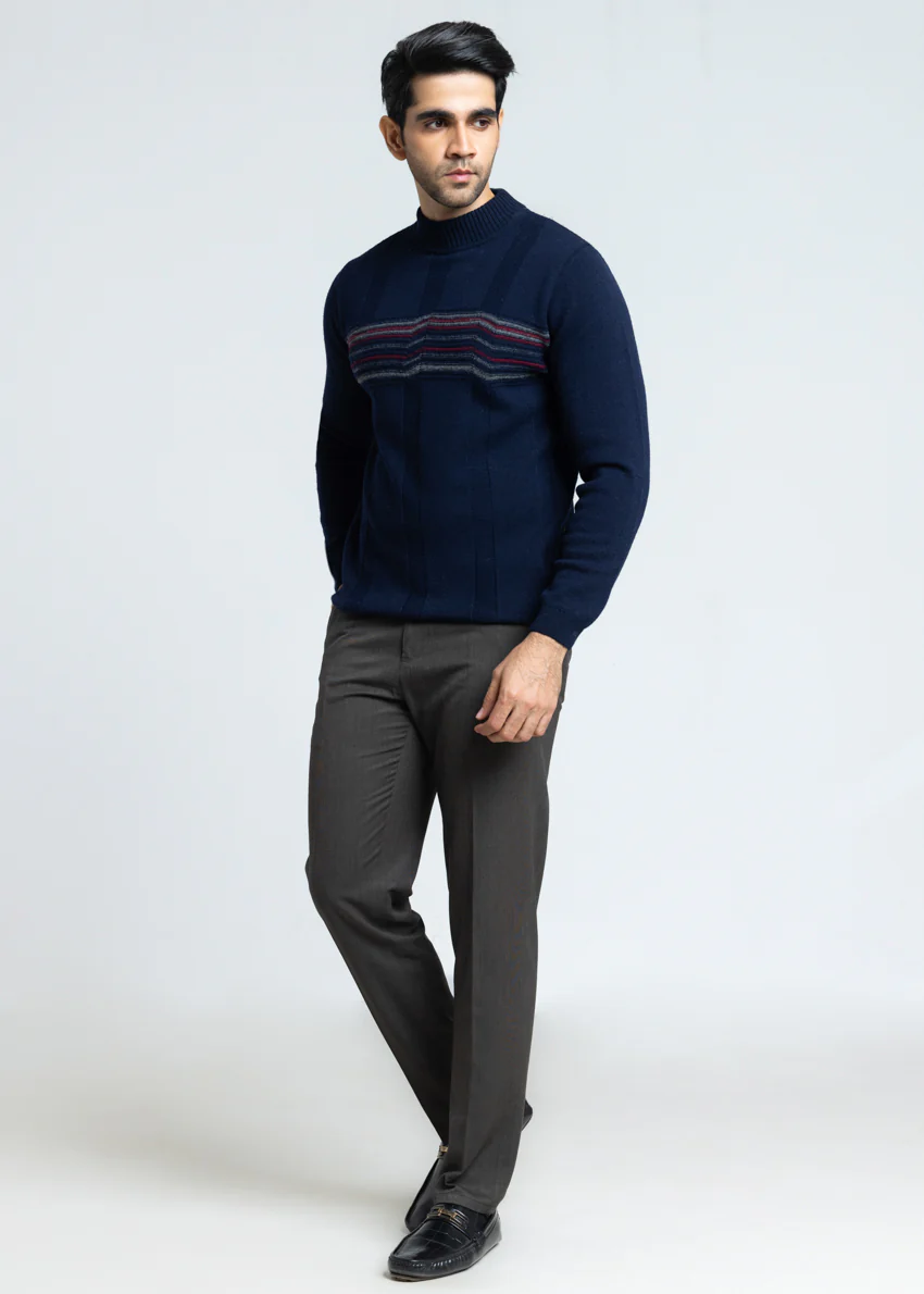 Dn-Blue-Round Turtle Neck Full Sleeves Sweater (852-14) - Image 4