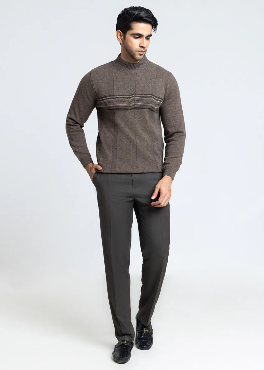 N-Brown-Round Turtle Neck Full Sleeves Sweater (852-14) - Image 5