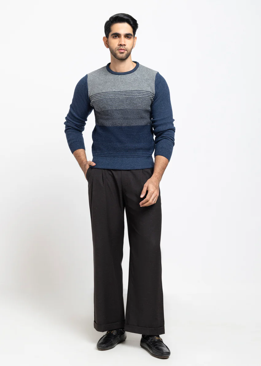N-D-Blue-Round Neck Full Sleeves Sweater (853-14) - Image 3