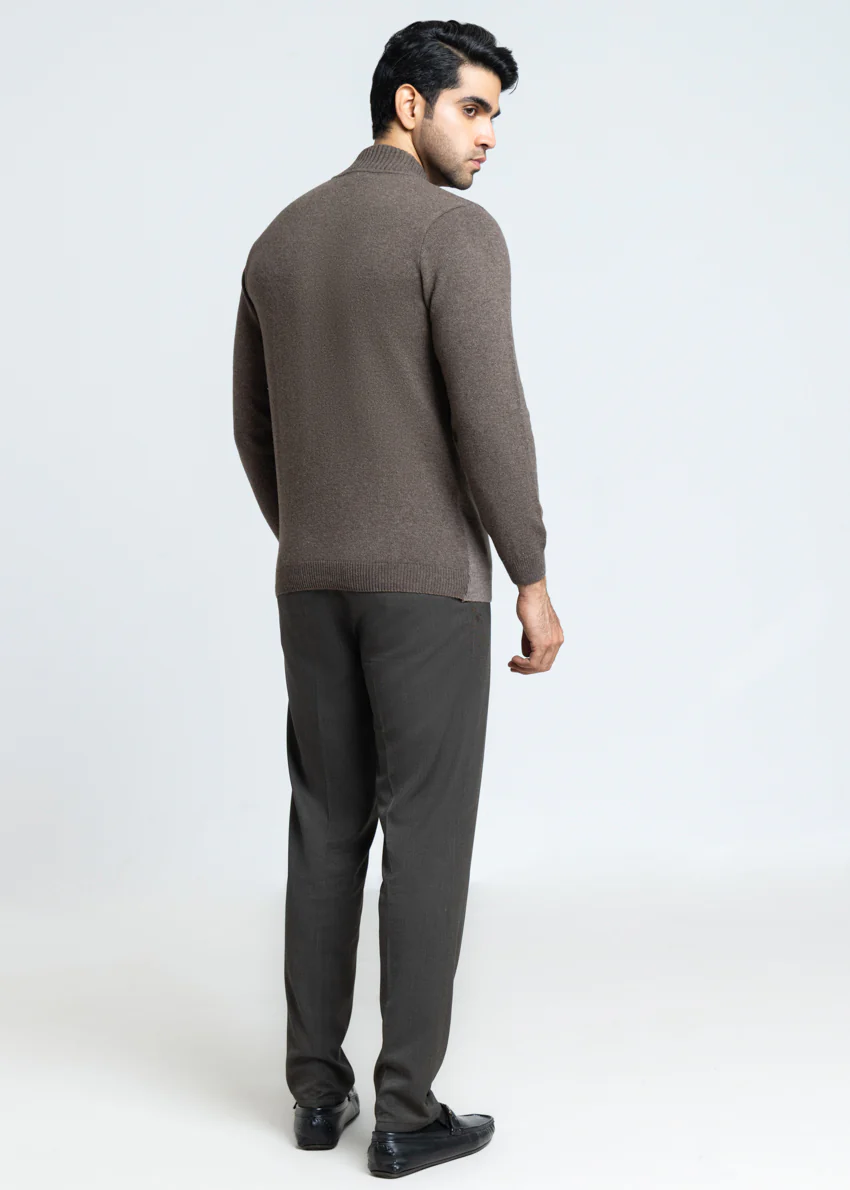 N-Brown-Round Turtle Neck Full Sleeves Sweater (854-14) - Image 2