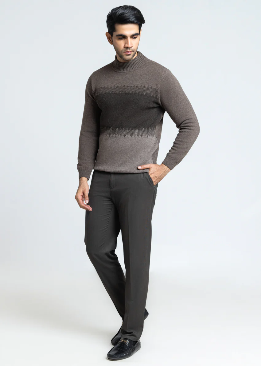 N-Brown-Round Turtle Neck Full Sleeves Sweater (854-14) - Image 4