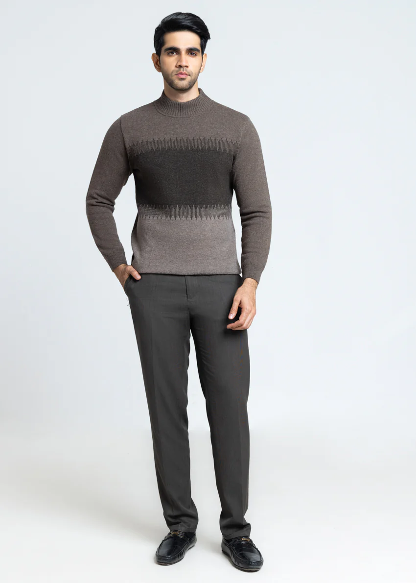 N-Brown-Round Turtle Neck Full Sleeves Sweater (854-14) - Image 5