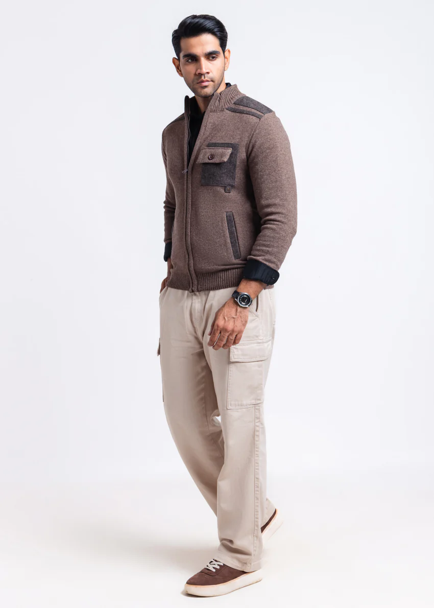 N-Sand-Turtle Neck Zipper Full Sleeves Sweater (905-14) - Image 4
