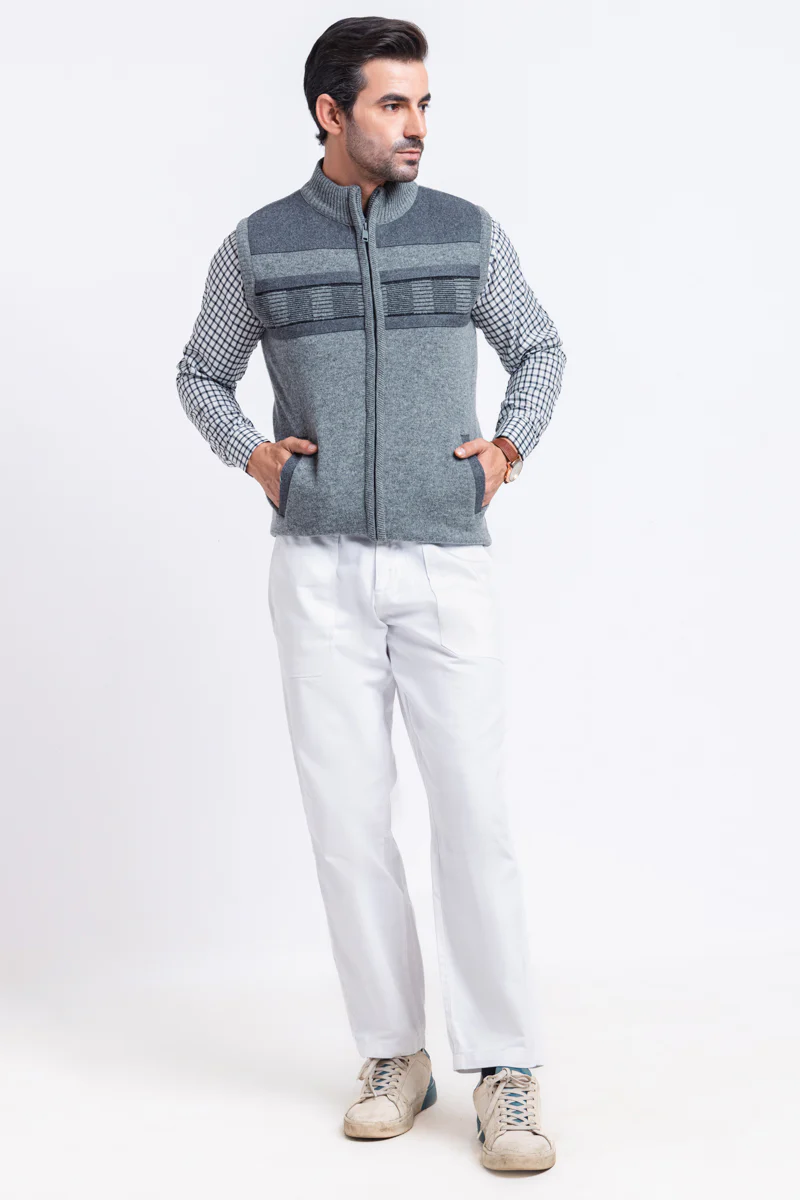 St-Grey-Turtle Neck Zipper Sando Sweater (983-14) - Image 4