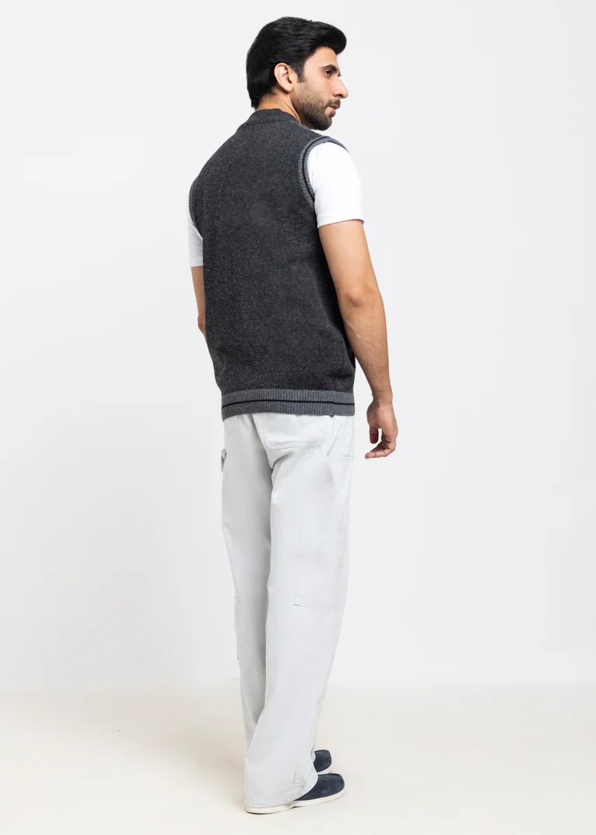 D-Black-Turtle Neck Zipper Sando Sweater (990-14) - Image 2