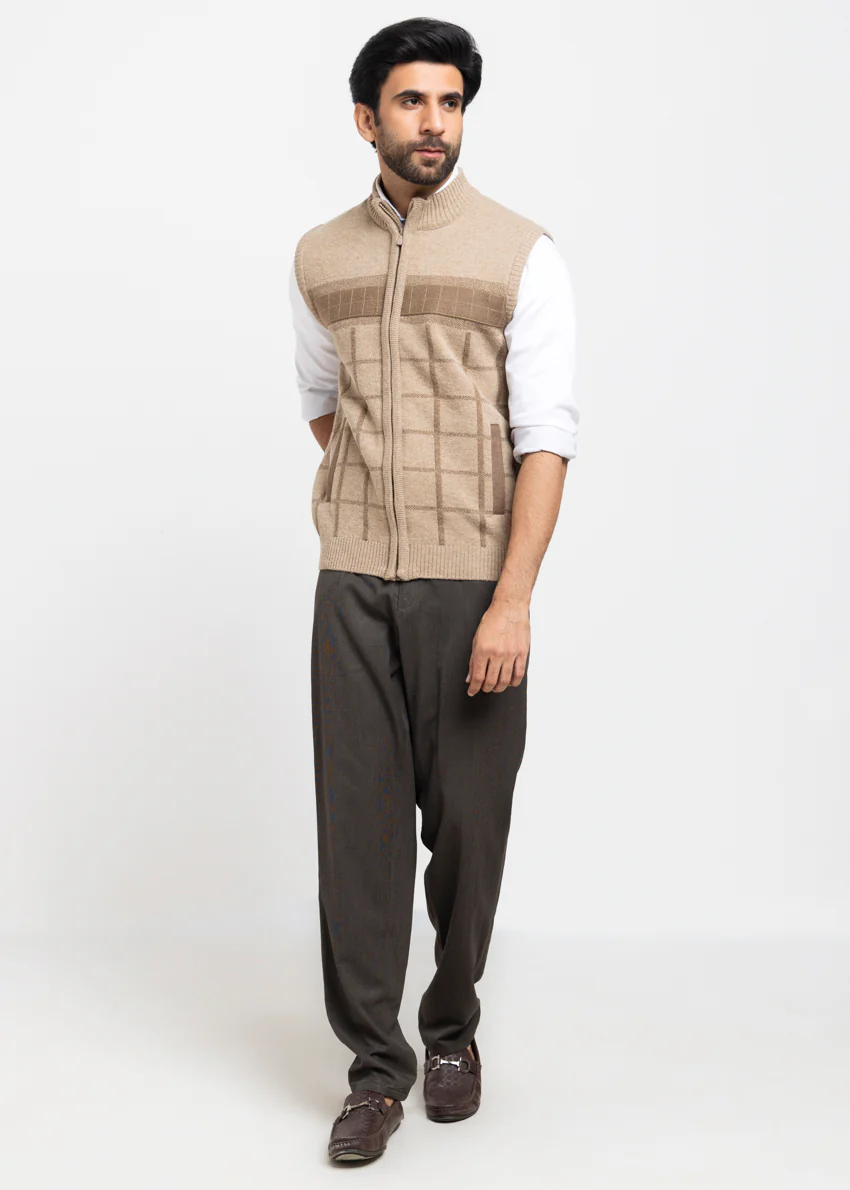 Mushroom-Turtle Neck Zipper Sando Sweater (991-14) - Image 3