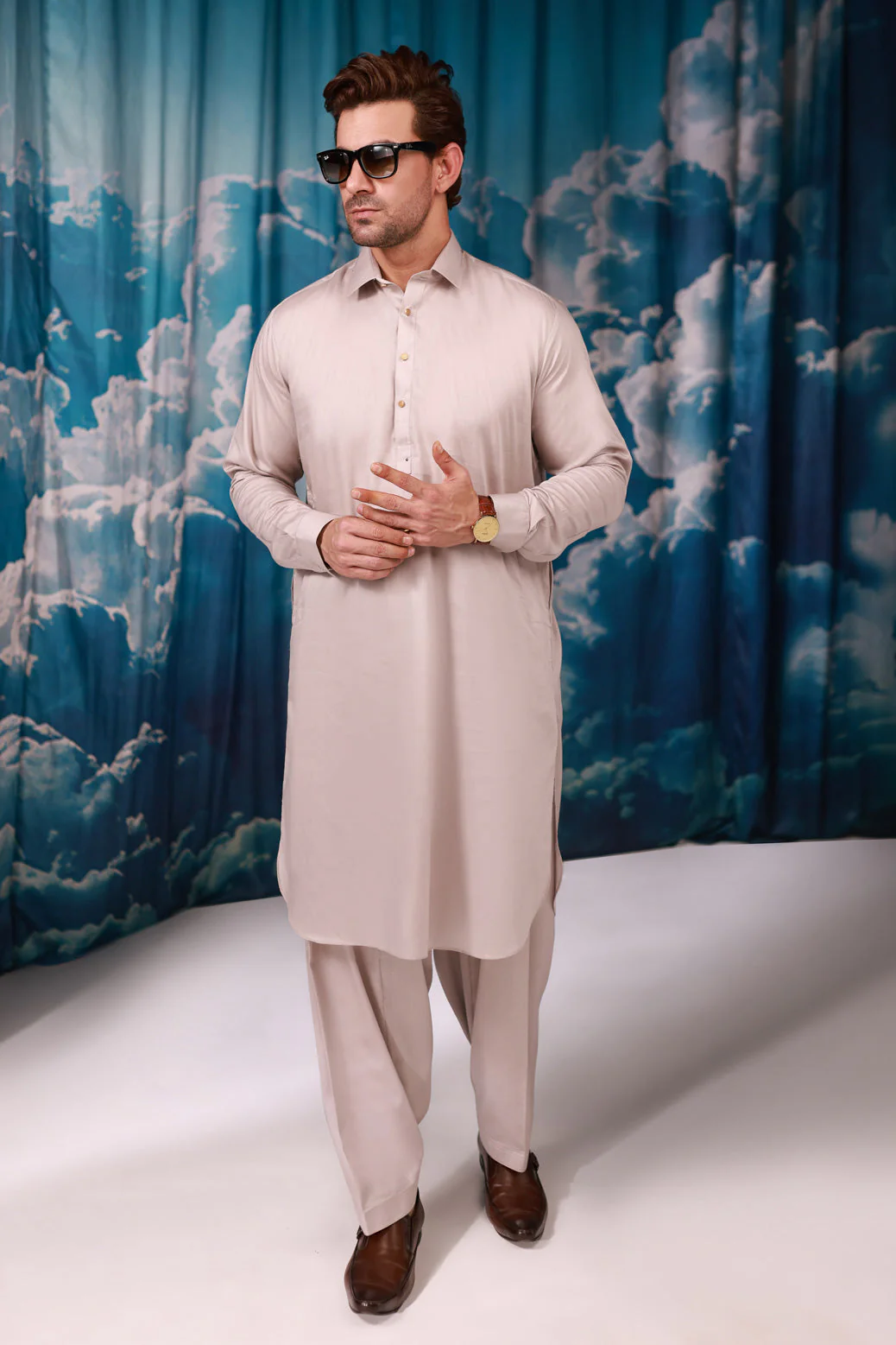 ALBASTER-COTTON DOBBY-SHALWAR SUIT - (GSSW24-009)