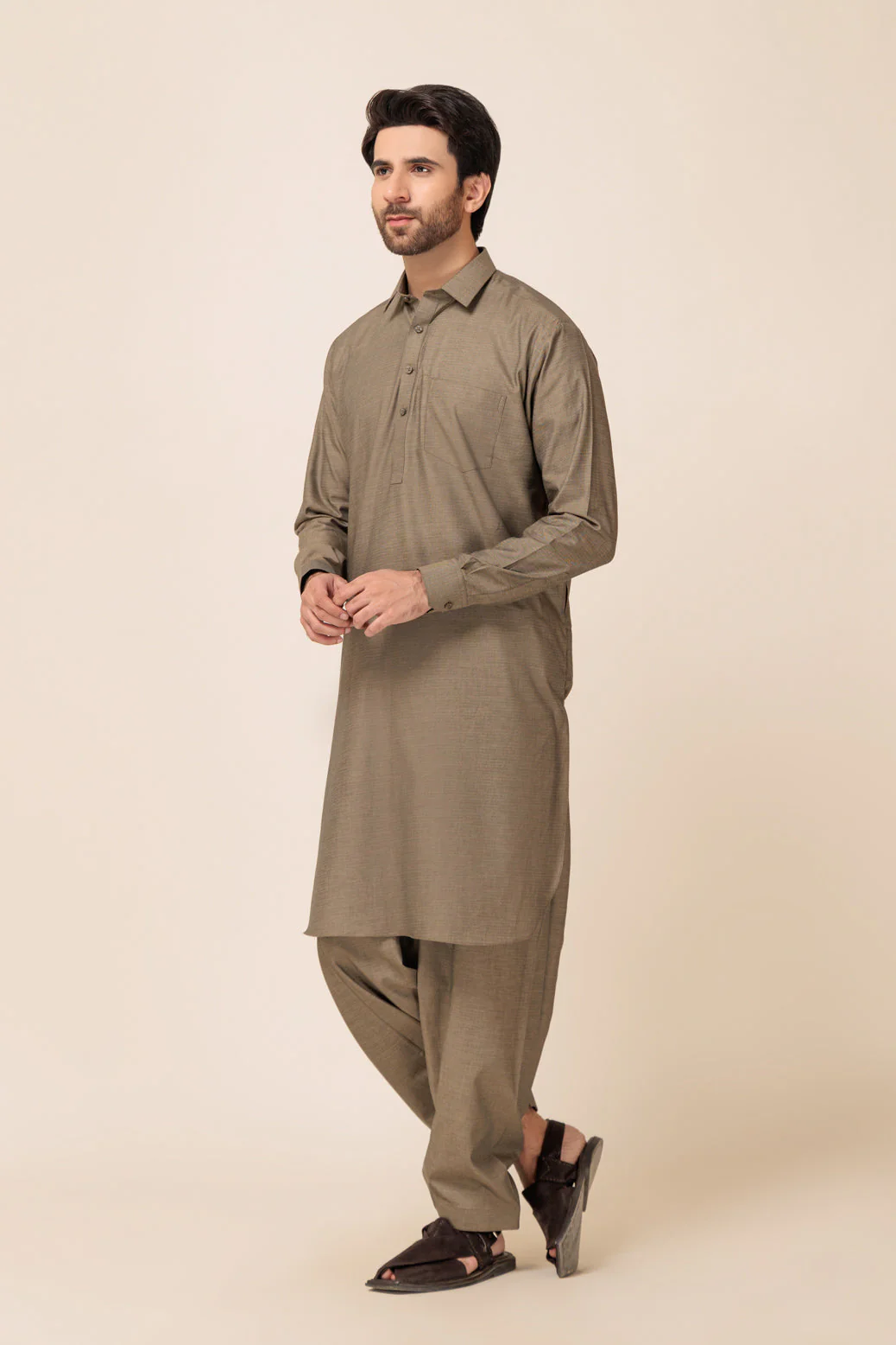 ARMY-YARN DYED (DOBBY)-SHALWAR SUIT - (GSSB23-007) - Image 4