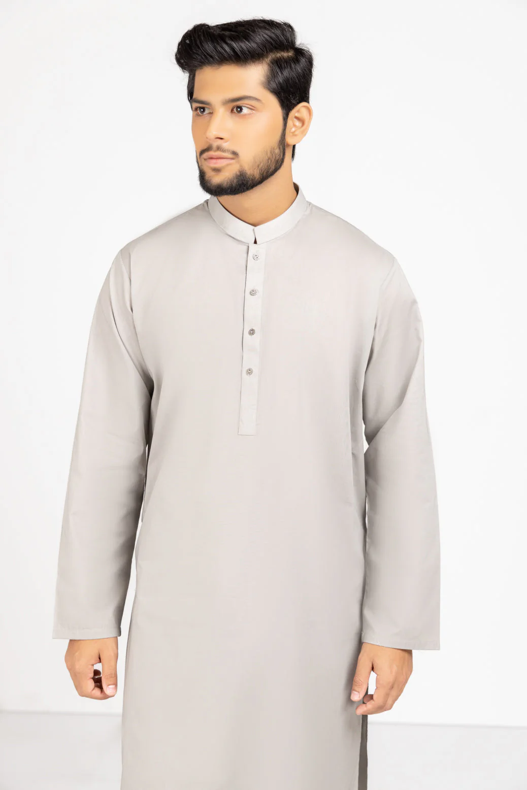 ASH+GRAY-COTTON-KURTA SHALWAR (KSRS23-029) - Image 2
