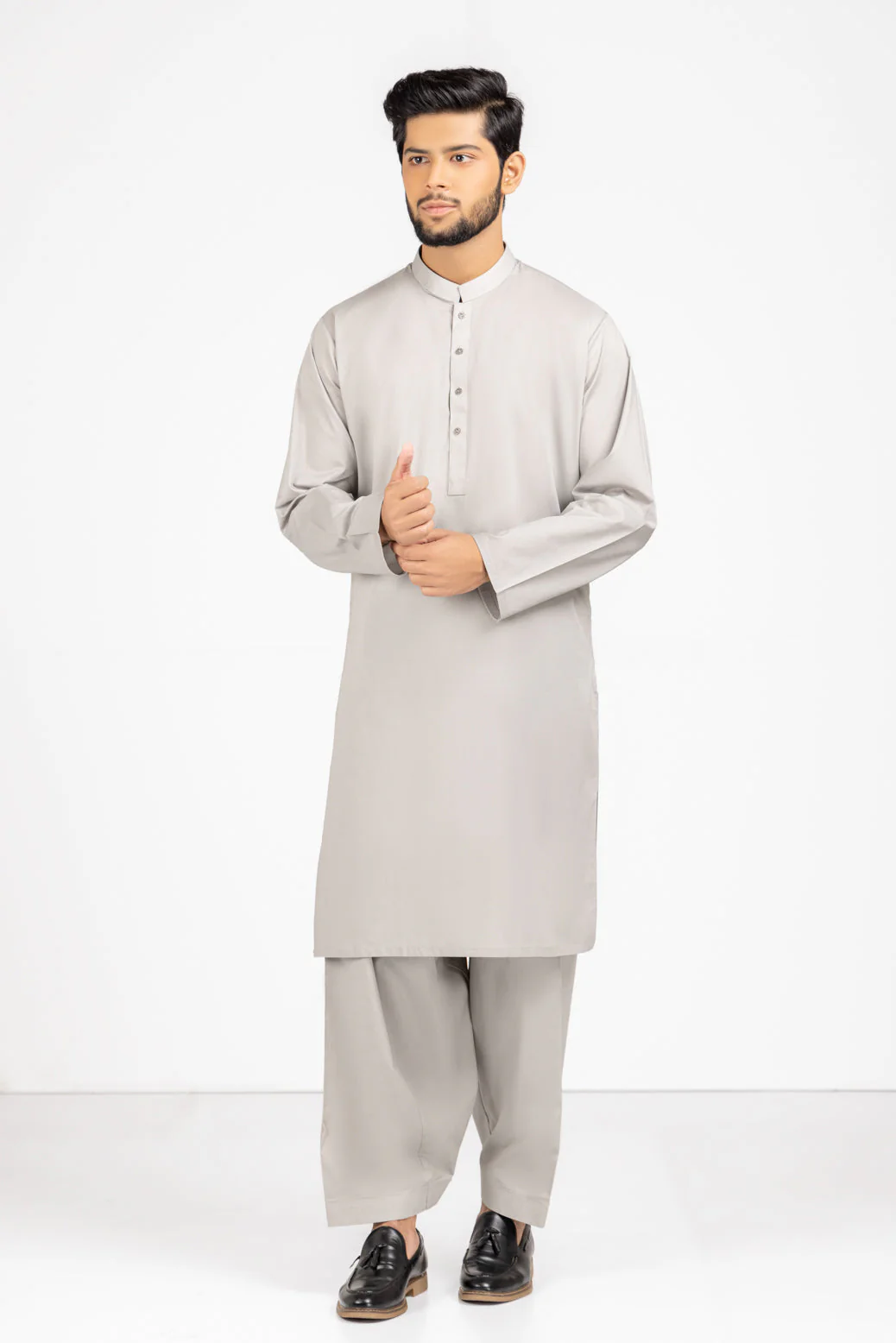 ASH+GRAY-COTTON-KURTA SHALWAR (KSRS23-029) - Image 3