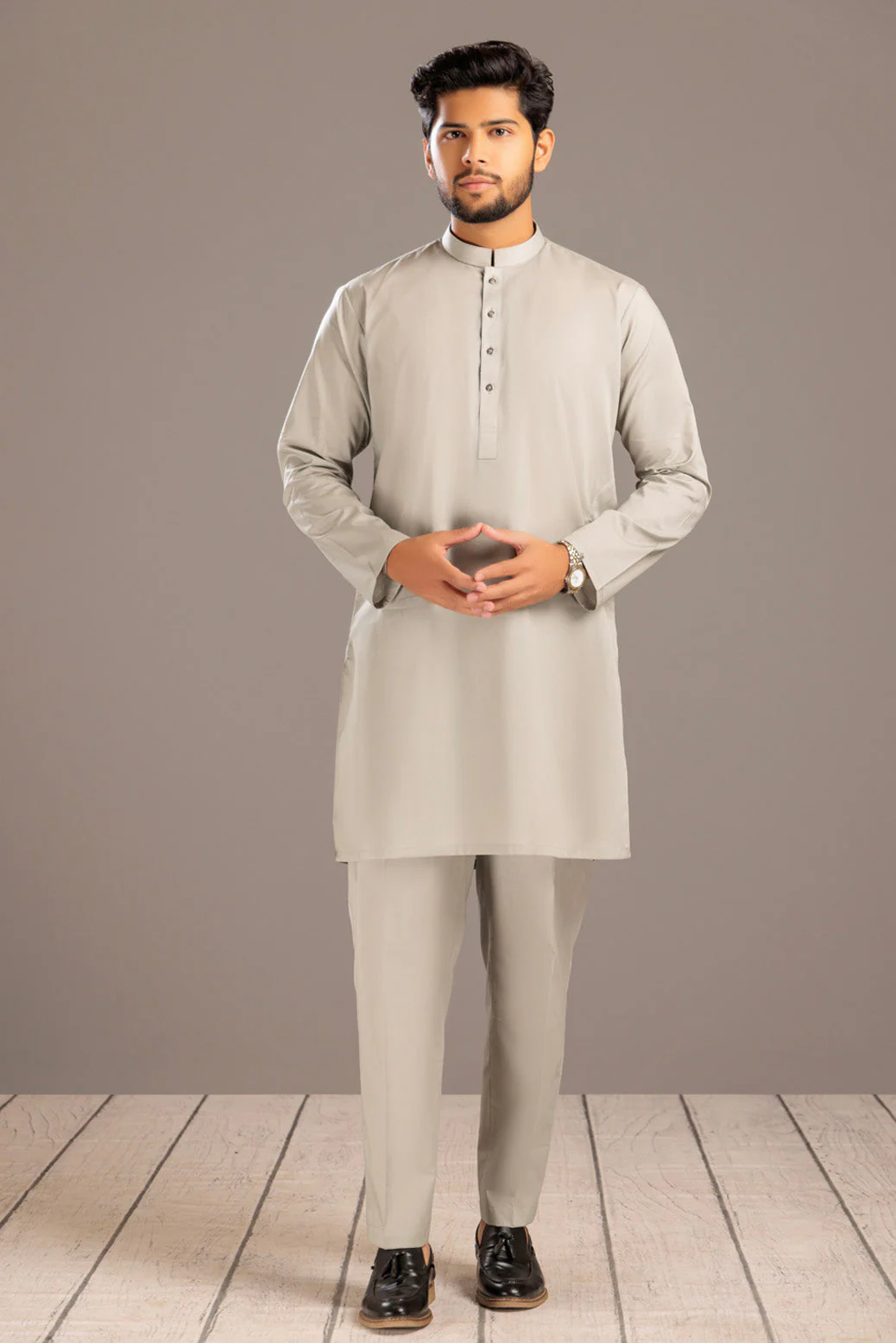 ASH+GRY-BLENDED-KURTA PAJAMA TROUSER- (KSS23-059) - Image 4