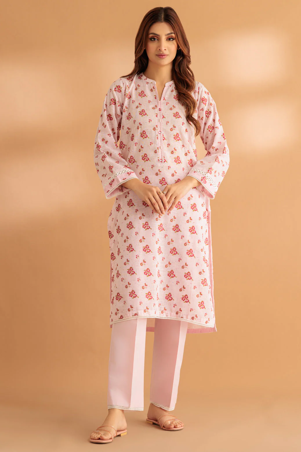 B-PINK-SLUB LAWN-2 PIECE (WS6232P04) - Image 3