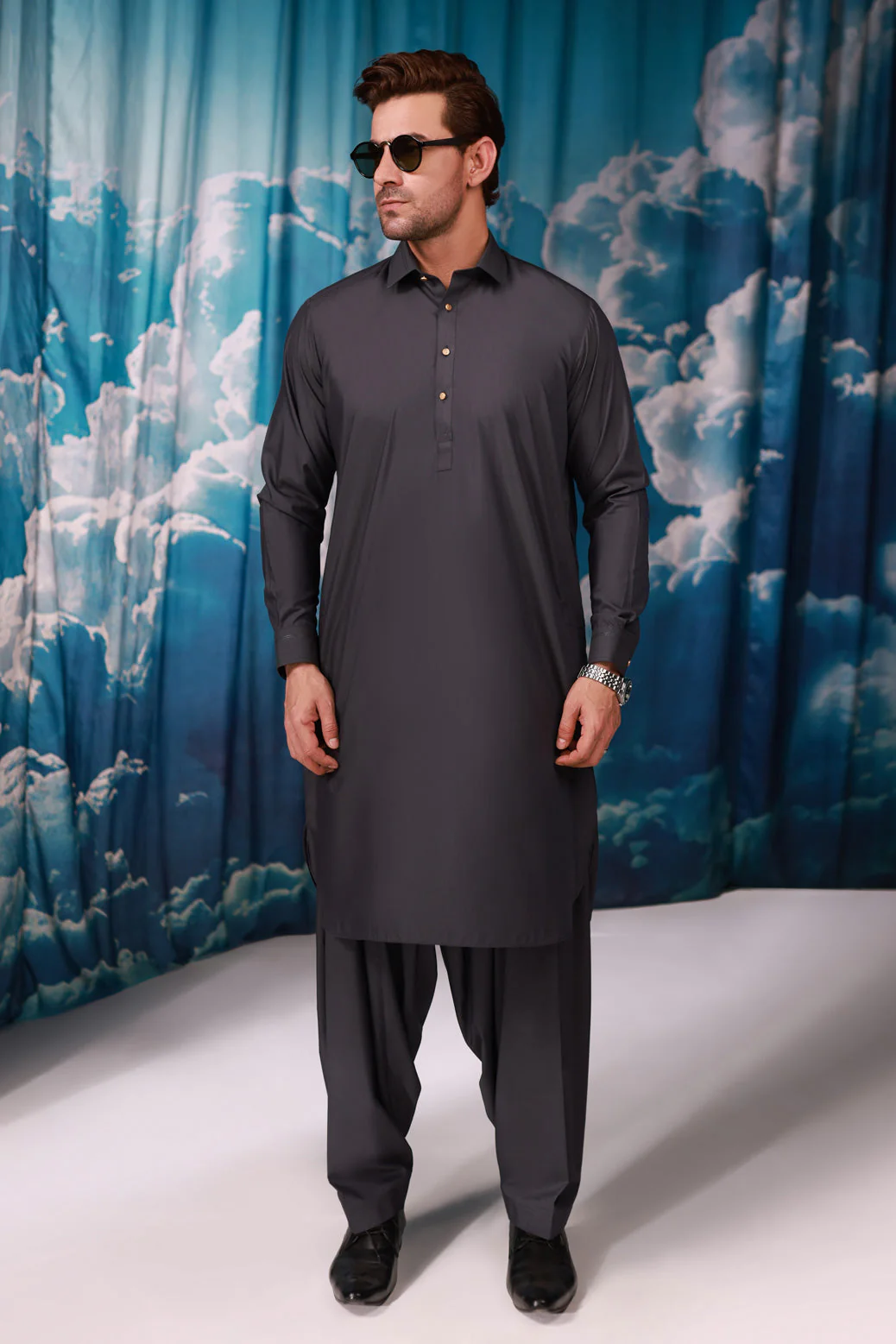 B-SAND-BLENDED-SHALWAR SUIT - (GSSW24-003)