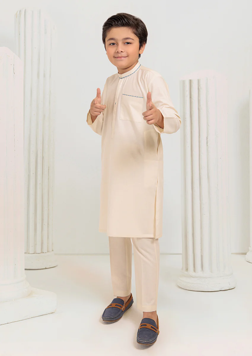 Cream-Blended-Kurta Trouser - (B25KP2031) - Image 4