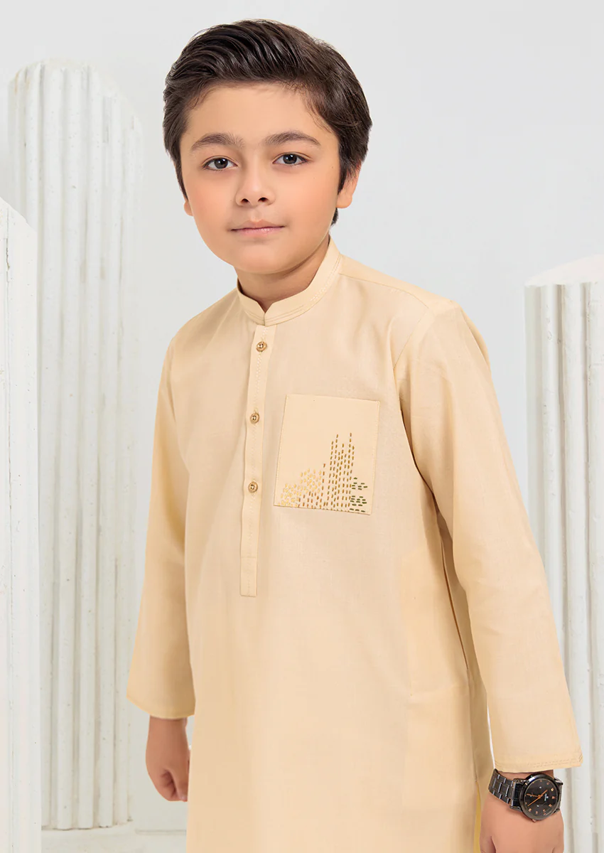 Cream-Blended-Kurta Trouser - (B25KP2034) - Image 3